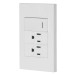 Placa armada 1 interruptor, 2 contactos,1mod,Española,blanco