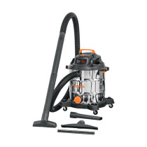 Aspiradora de sólidos y líquidos, 12 gal, acero inox, TRUPER