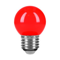Foco LED 1 W, tipo globo G45, color rojo, E26, VOLTECK