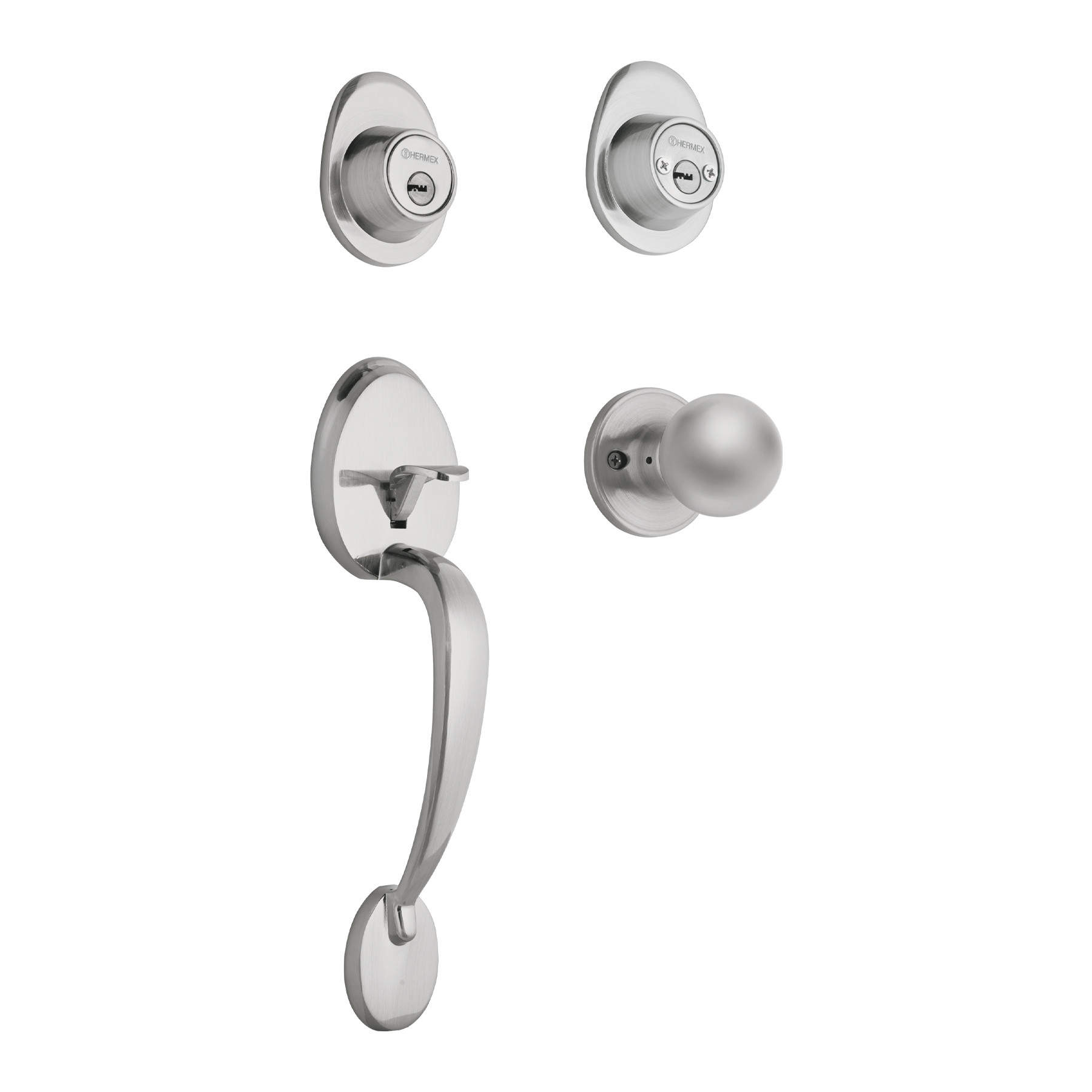 Jaladera/perilla, Lugo llave-llave, Cromo Mate, HERMEX