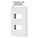 Placa 2 módulos de ABS, blanca, VOLTECK BASIC