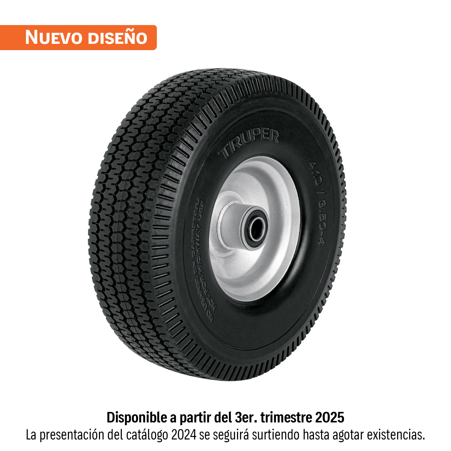 Rueda imponchable 10" para eje central, TRUPER