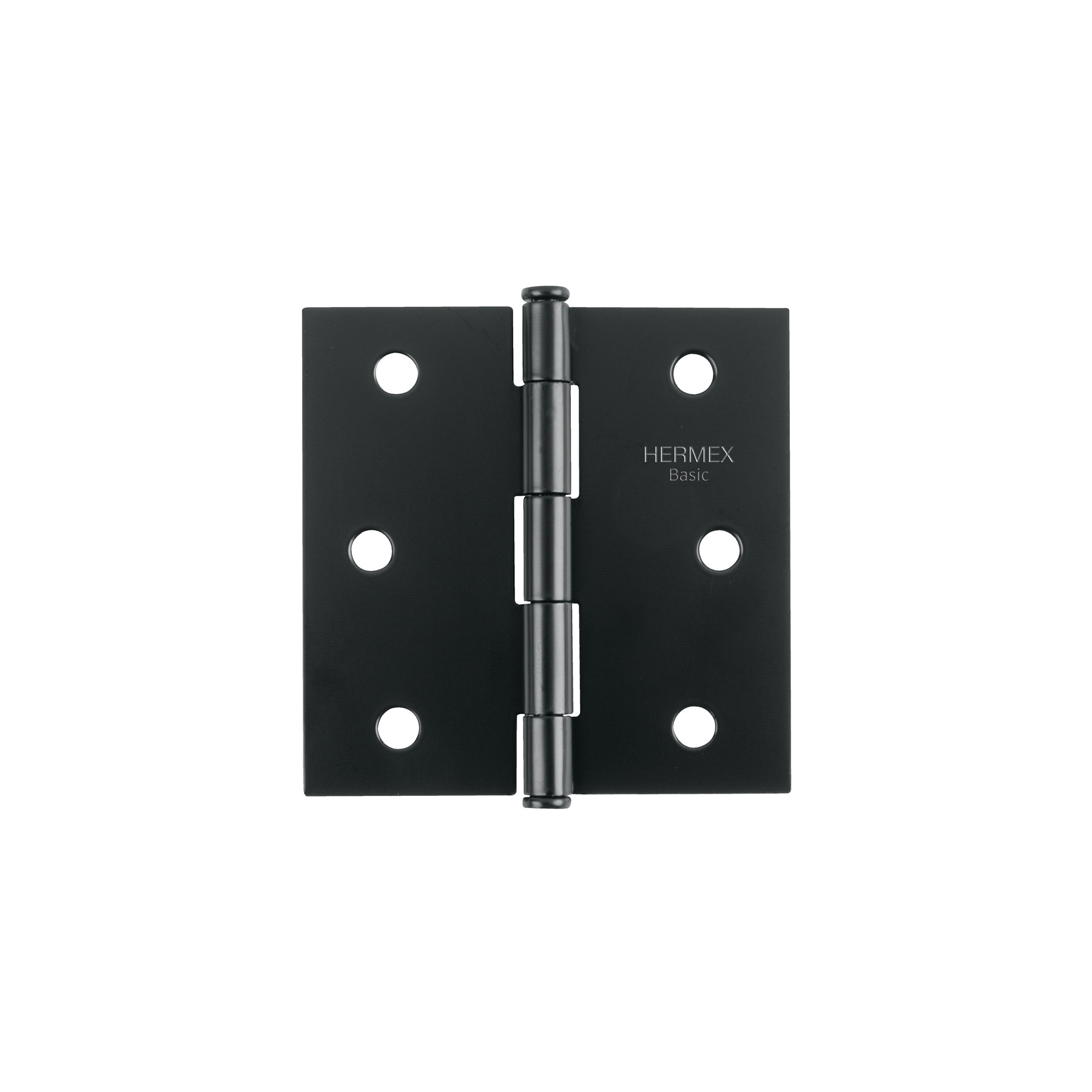Bisagra cuadrada 3", negro mate, cabeza plana, BASIC