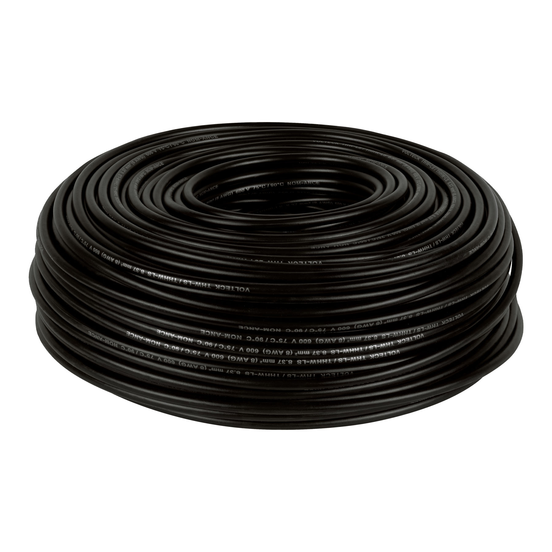 Rollo de 100 m de cable THHW-LS 8 AWG negro, VOLTECK