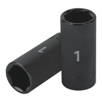 Dado largo impacto de 1", 6 puntas, cuadro 1/2", TRUPER