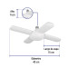 Lámpara LED tipo ventilador 40W, 4 aspas, 6500K, BASIC