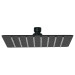 Regadera cuadrada 8", acero inox, sin brazo, negro, TÚBIG