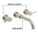 Mezcladora satín de pared para lavabo, FOSET ELEMENT