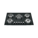 Parrilla gas empotrable 75cm, 5 quem, vidrio negro, RIVIERA