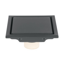 Resumidero reversible 4", anti olores, acero inox, negro, AQUA