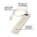 Multicontacto 14 AWG 6 entradas supresor de picos 270 joules
