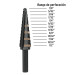 Broca escalonada óxido negro 13 escalones 1/8" a 1/2",Truper