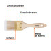 Brocha cerdas sintéticas 2" corte recto, mango de madera