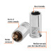 Dado de 11/32", 6 puntas, cuadro 1/4", TRUPER