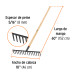 Rastrillo recto reforzado, 16 dientes, mango de 60", TRUPER