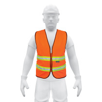 Chaleco de seguridad naranja alta visibilidad con cierre