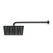 Regadera plato cuadrado 10" con brazo, negro, FOSET RIVIERA