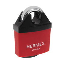 Candado de hierro 65 mm, gancho protegido, llave de disco