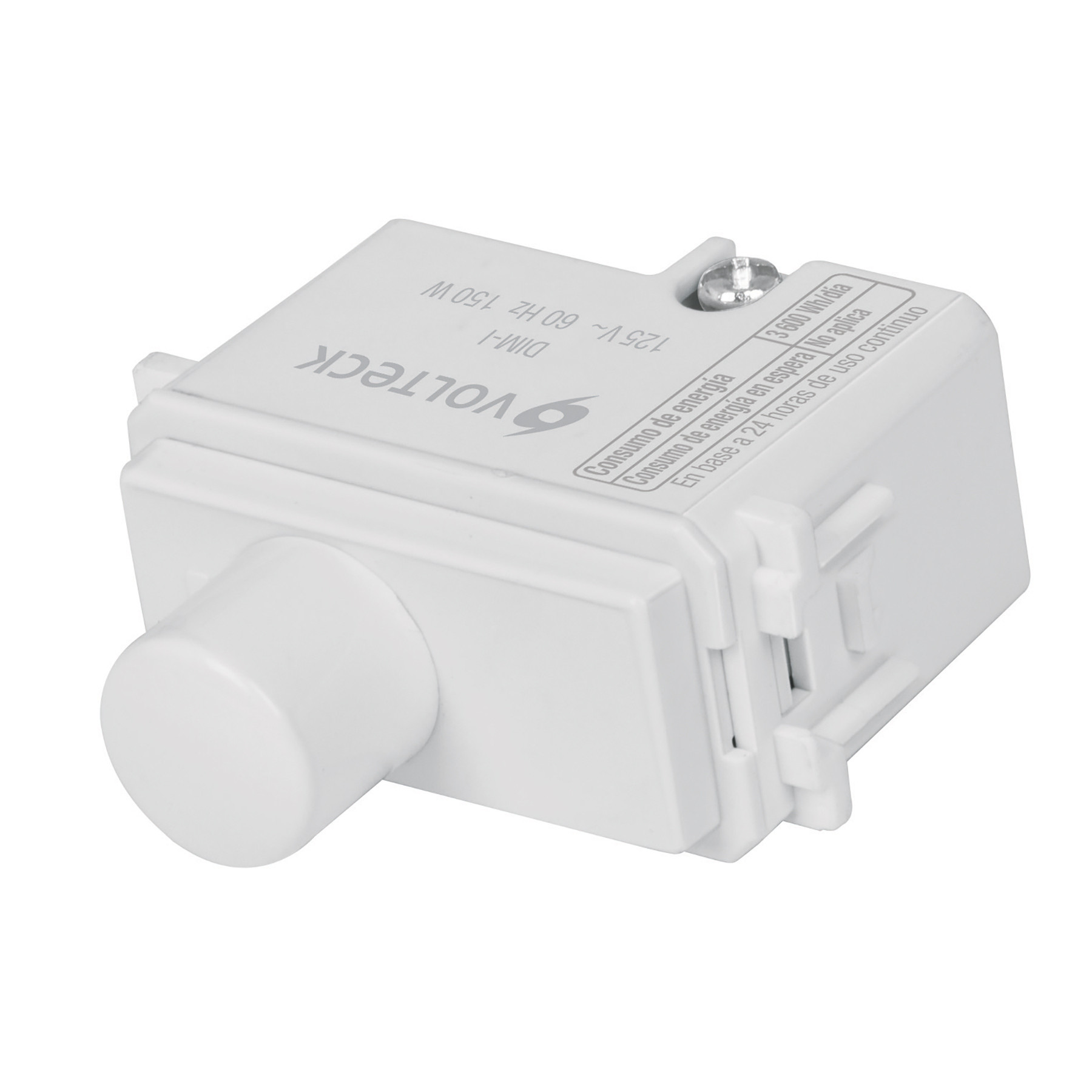 Dimmer giratorio, línea Italiana, color blanco, VOLTECK