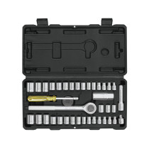 Juego de 39 herramientas 1/4" y 3/8" para mecánico, PRETUL