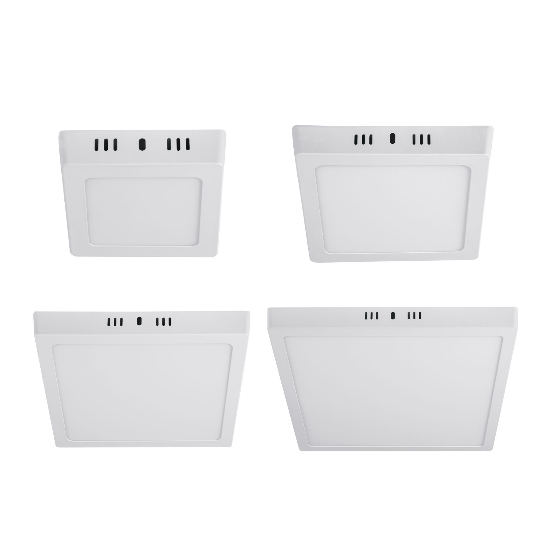 Luminarios cuadrados de LED tipo plafón de sobreponer, color blanco