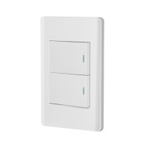 Placa armada blanca 2 interruptores 1.5 módulos, Lisboa