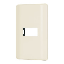 Placa 1 módulo, marfil, línea VOLTECK BASIC