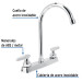 Mezcladora 8" fregadero cromo, cuello curvo, cono, BASIC