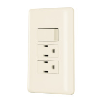 Placa armada interruptor y 2 contactos, marfil, BASIC