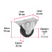 Rodaja hule 3", placa fija con balero, carga 60 kg, FIERO