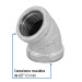 Codo 45° acero galvanizado de 1/2", FOSET