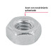 Bolsa con 250 tuercas 1/4" hexagonales de acero galvanizado
