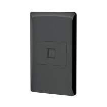 Placa armada negra 1 toma para teléfono 1.5 mód, Lisboa