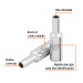 Dado largo de 1/4", 6 puntas, cuadro 3/8", TRUPER