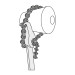 Llave universal con cadena con mango de 11", TRUPER