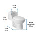 Sanitario one piece alargado de porcelana, blanco, FOSET