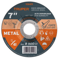 Disco de 7" para corte de metal, tipo 41, TRUPER