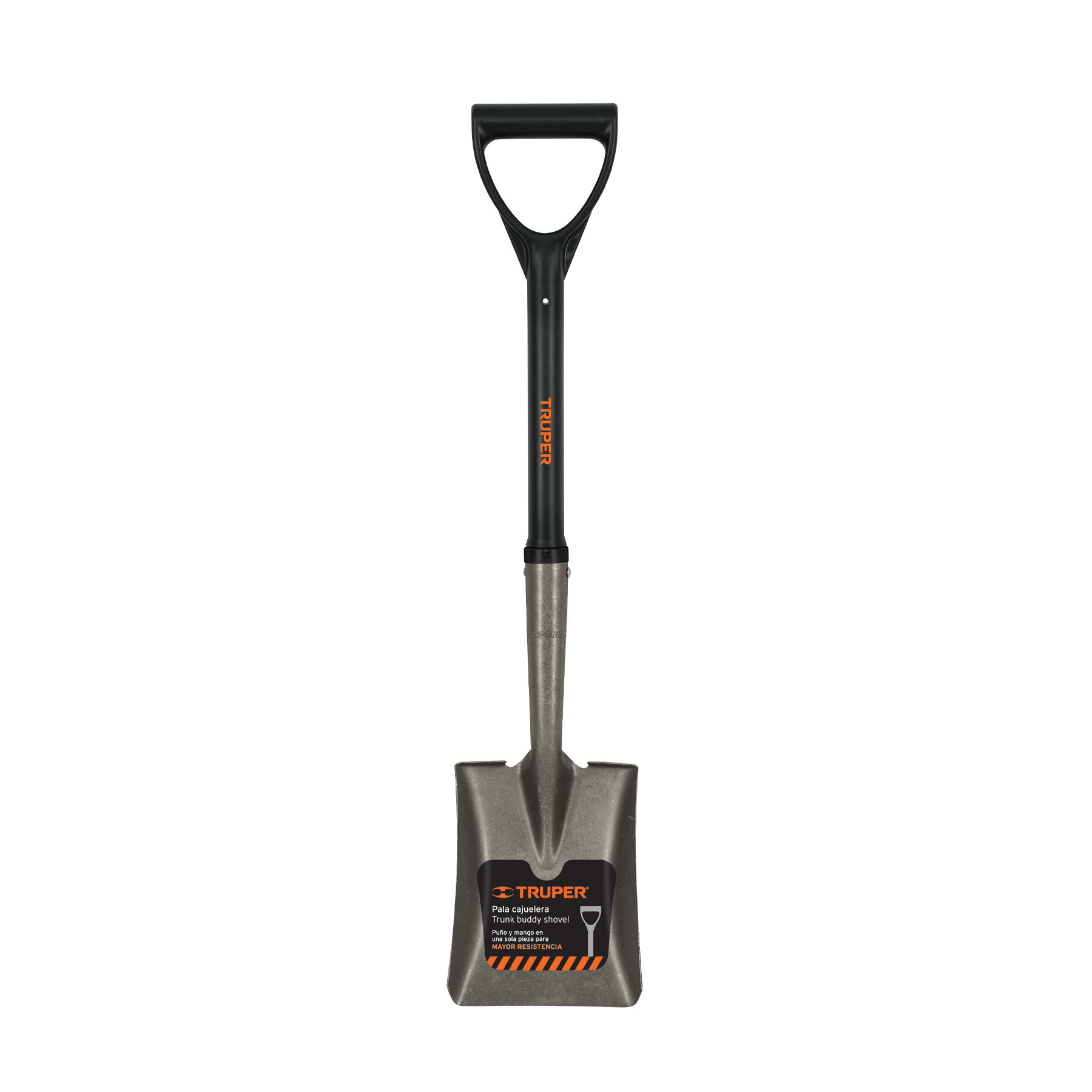 Pala cajuelera cuadrada, puño "D" con mango fibra de vidrio