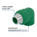 Codo 90° PPR, 3/4", rosca macho con inserto metálico, FOSET