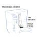 Válvula de descarga 2" para WC de 1pieza, cadena inox, FOSET