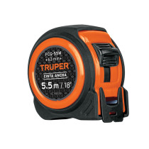 Flexómetro compacto contra impactos 5.5 m cinta 25 mm,TRUPER