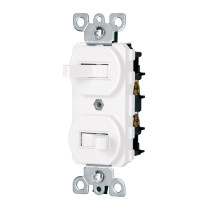 Interruptor dúplex de palanca, Standard, blanco, VOLTECK