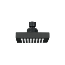 Regadera cuadrada 4", ABS, sin brazo, negro, AQUA