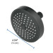 Regadera redonda de ABS 4-1/4" sin brazo, negro, BASIC