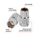 Dado de 13 mm, 12 puntas, cuadro 1/2", TRUPER