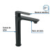 Monomando alto para lavabo, negro, FOSET RIVIERA