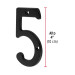 Número 5 de latón sólido 4", negro, HERMEX