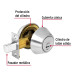 Cerrojo llave-llave cromo mate, llave puntos, HERMEX