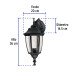 Arbotante tipo farol tradicional suspendido p/exterior negro