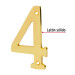 Número 4 de latón sólido 4", latón brillante, HERMEX